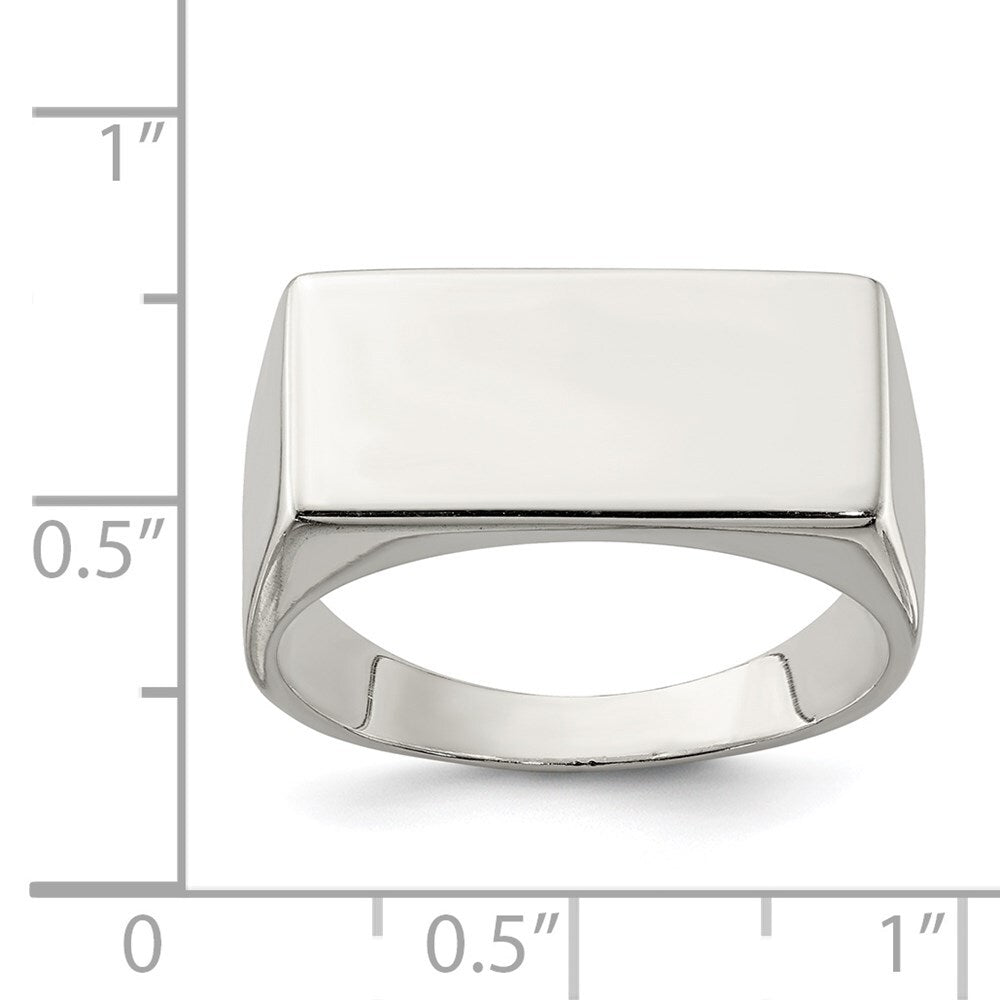 Sterling Silver 9x19mm Closed Back Signet Ring Size 10