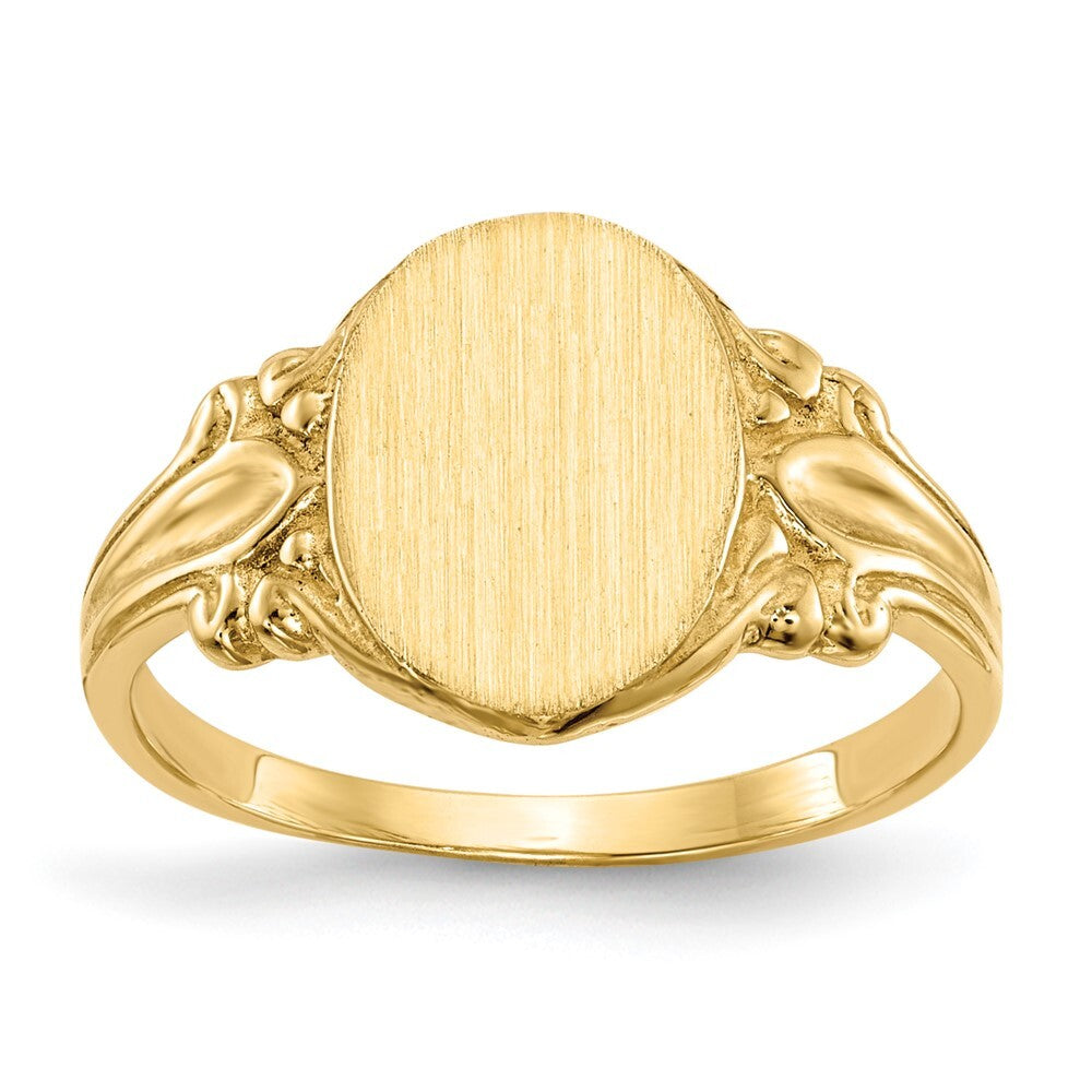 14K Yellow Gold 10.0x8.0mm Closed Back Signet Ring