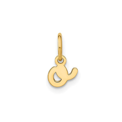 14k Yellow Gold Lower case Letter O Initial Charm Pendant