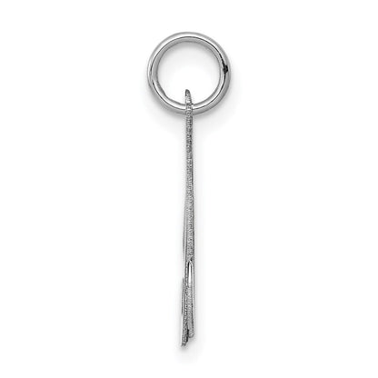 14k White Gold Script Letter M Initial Charm Pendant for Women