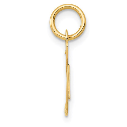 14k Yellow Gold Small Fancy Script Letter G Initial Charm Pendant for Women
