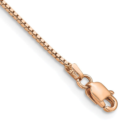 14K Rose Gold 7 inch .95mm Box Link Bracelet