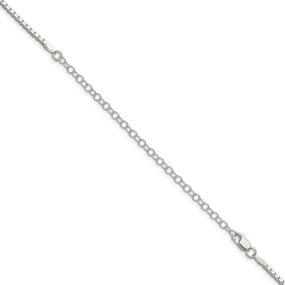 Sterling Silver 1.9mm Box Chain Necklace w/4in ext.