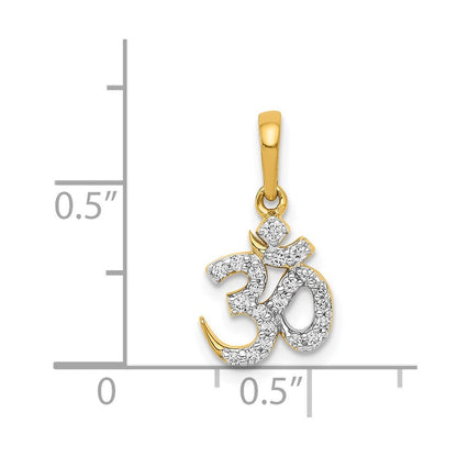 14k Yellow Gold 1/6ct. Diamond Om Pendant for Women