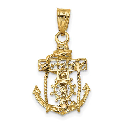 14k Two-tone Gold Mariners Cross Pendant for Women