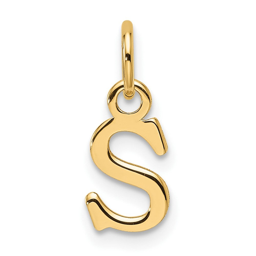 14k Yellow Gold Cutout Letter S Initial Pendant