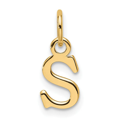 14k Yellow Gold Cutout Letter S Initial Pendant