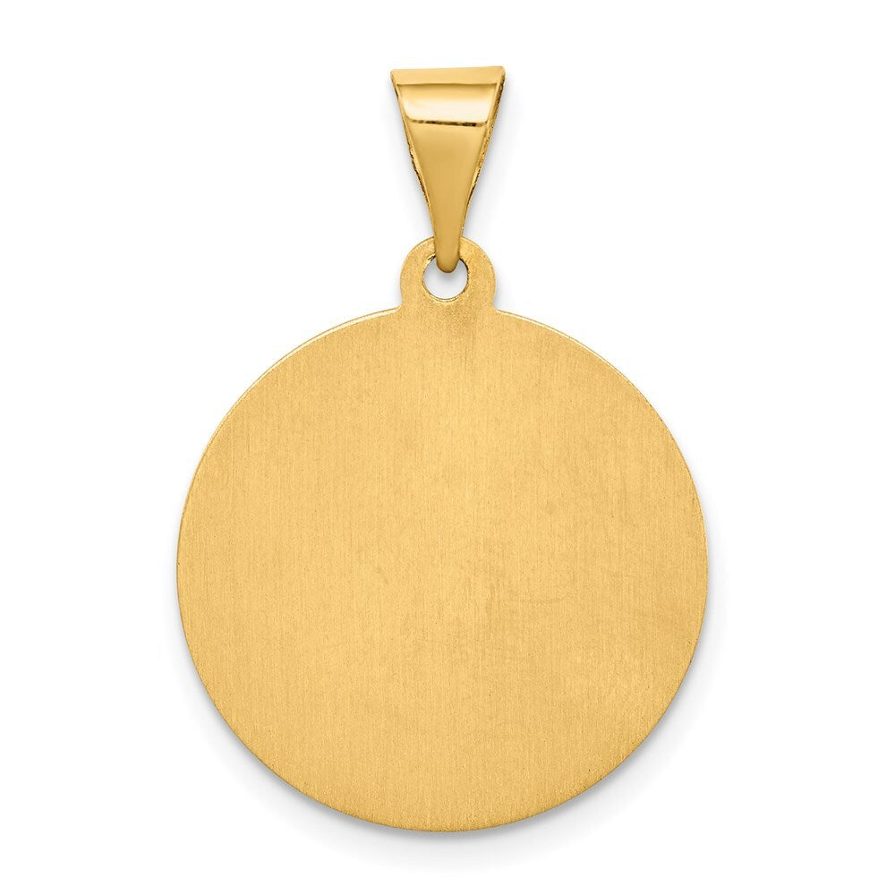 14k Yellow Gold Polished / Satin St. Maria Goretti Hollow Medal Pendant