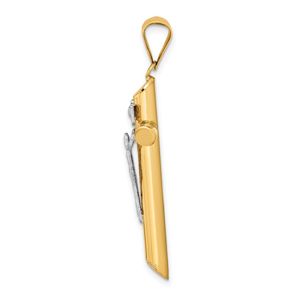 14k Two-tone Gold Polished Crucifix Pendant for Women