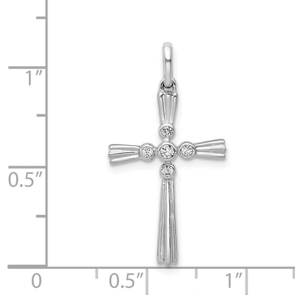 14k White Gold 1/15ct. Diamond Cross Pendant for Women