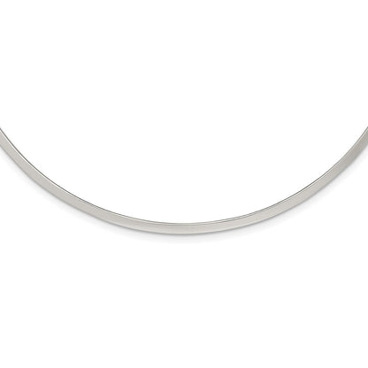 Sterling Silver Polished 3mm Neck Collar
