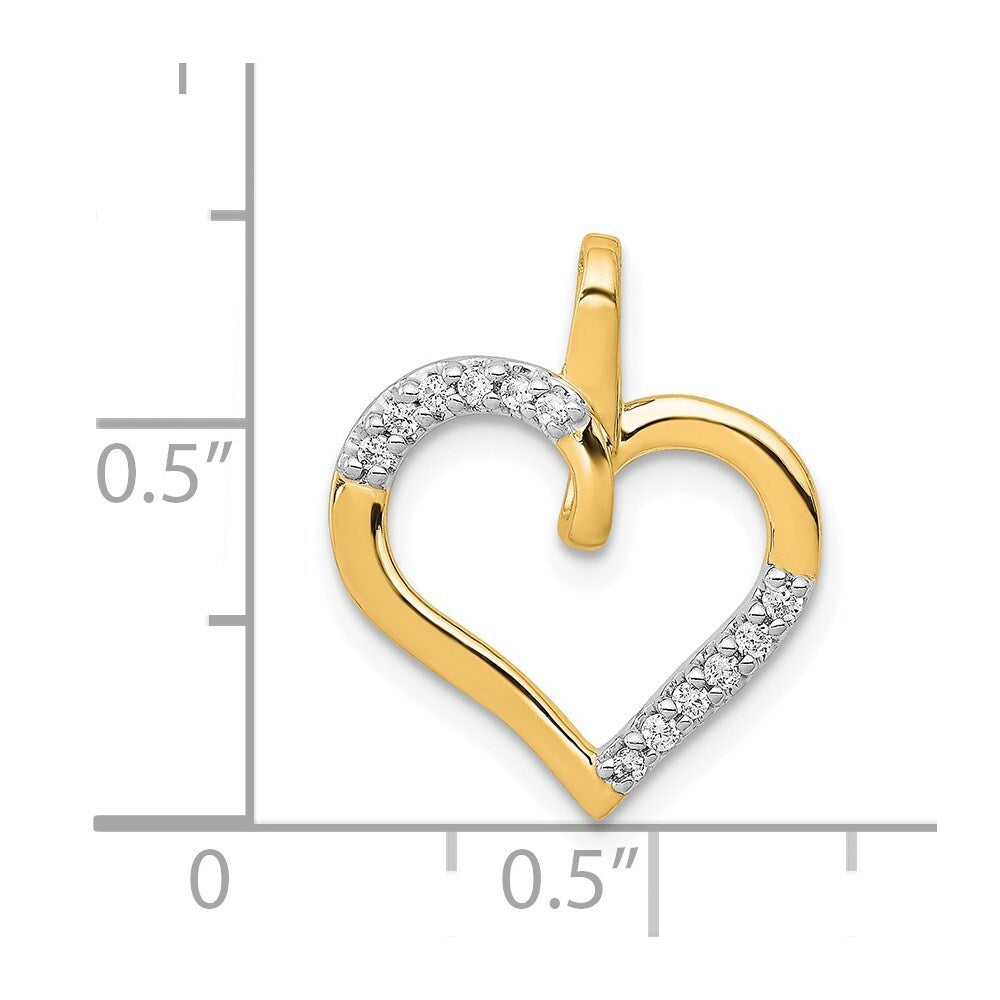 14k Yellow Gold 1/10ct. Diamond Heart Pendant for Women