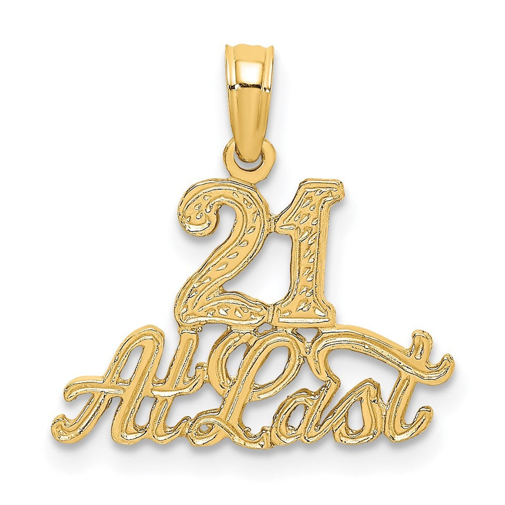 14k Yellow Gold 21 AT LAST Charm