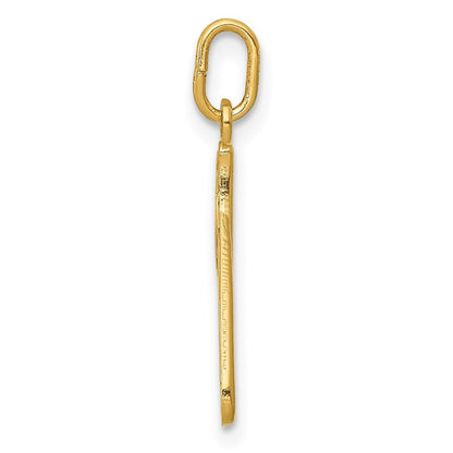 14k Yellow Gold Letter P Initial Charm Pendant for Women