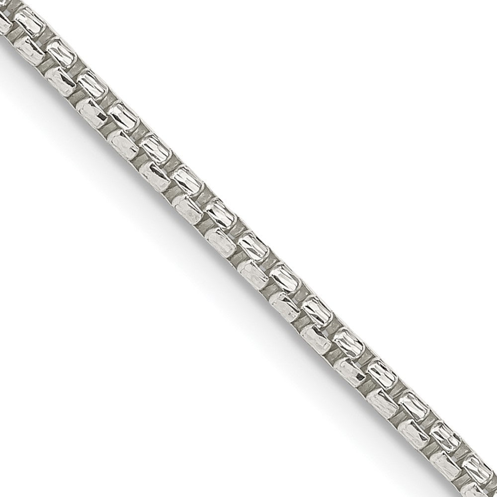 Sterling Silver 2mm Diamond-cut Round Box Chain Necklace