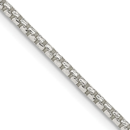 Sterling Silver 2mm Diamond-cut Round Box Chain Necklace