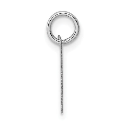 14k White Gold Small Script Letter P Initial Charm Pendant