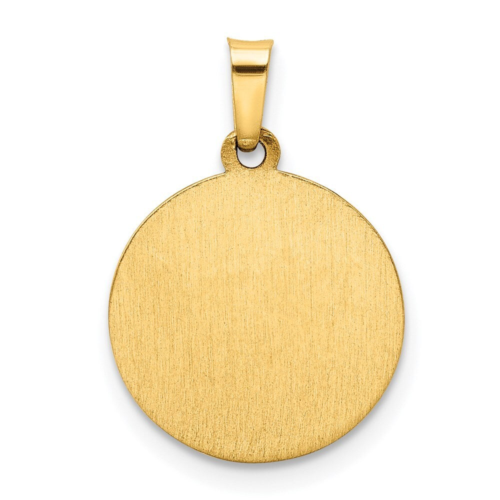 14k Yellow Gold Polished/Satin Spanish 1st Communion Medal Hollow Pendant