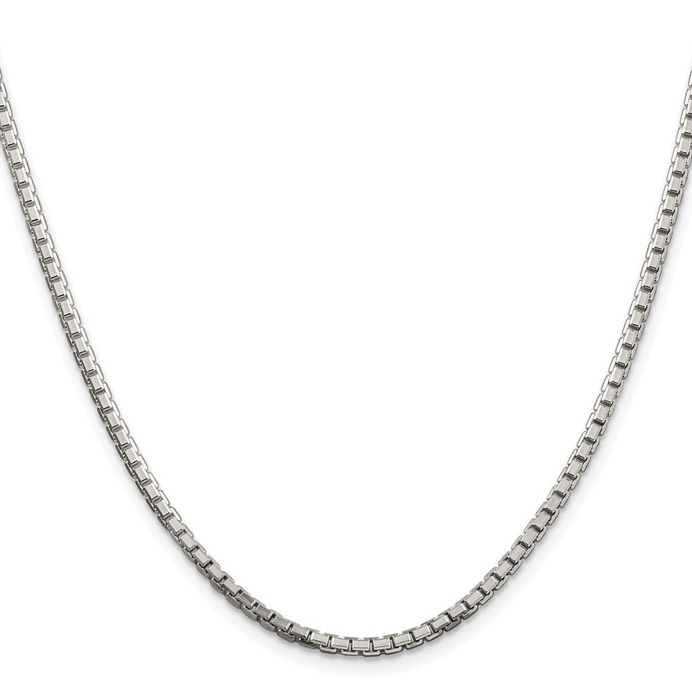 Sterling Silver Rhodium-plated 2.5mm 8 Sided Diamond-cut Box Chain Necklace