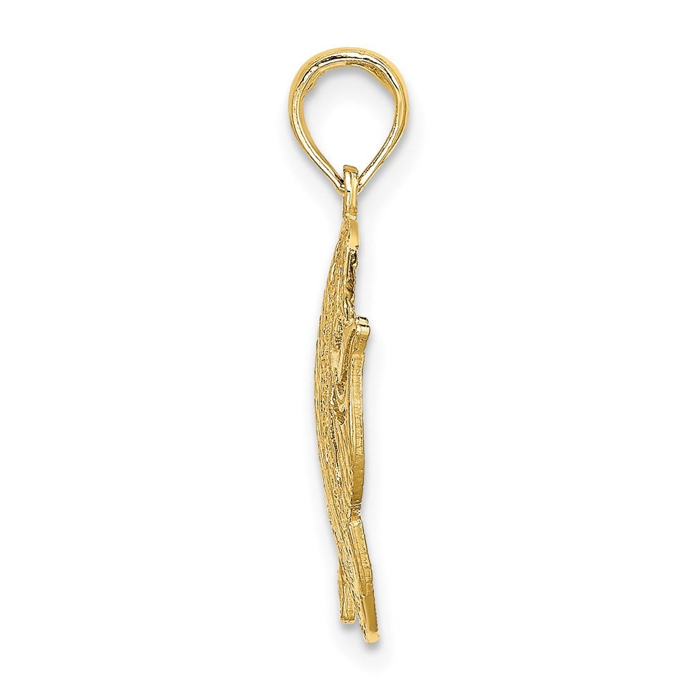 14k Yellow Gold Polished Cut-Out Fish Charm