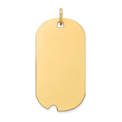 14k Yellow Gold Plain .013 Gauge Engravable Dog Tag Notch Disc Charm
