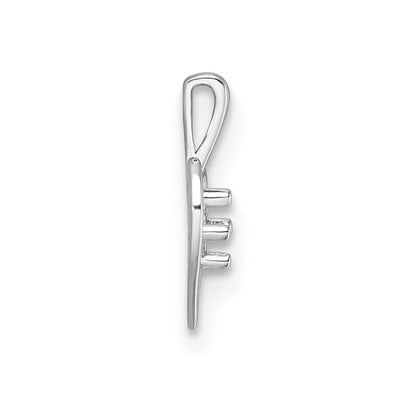 14k White Gold Heart Pendant Mounting for Women