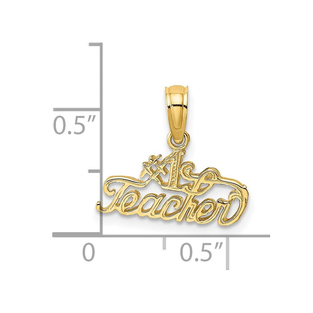 14k Yellow Gold #1 TEACHER Charm
