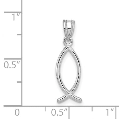 14k White Gold Ichthus Fish Pendant for Women