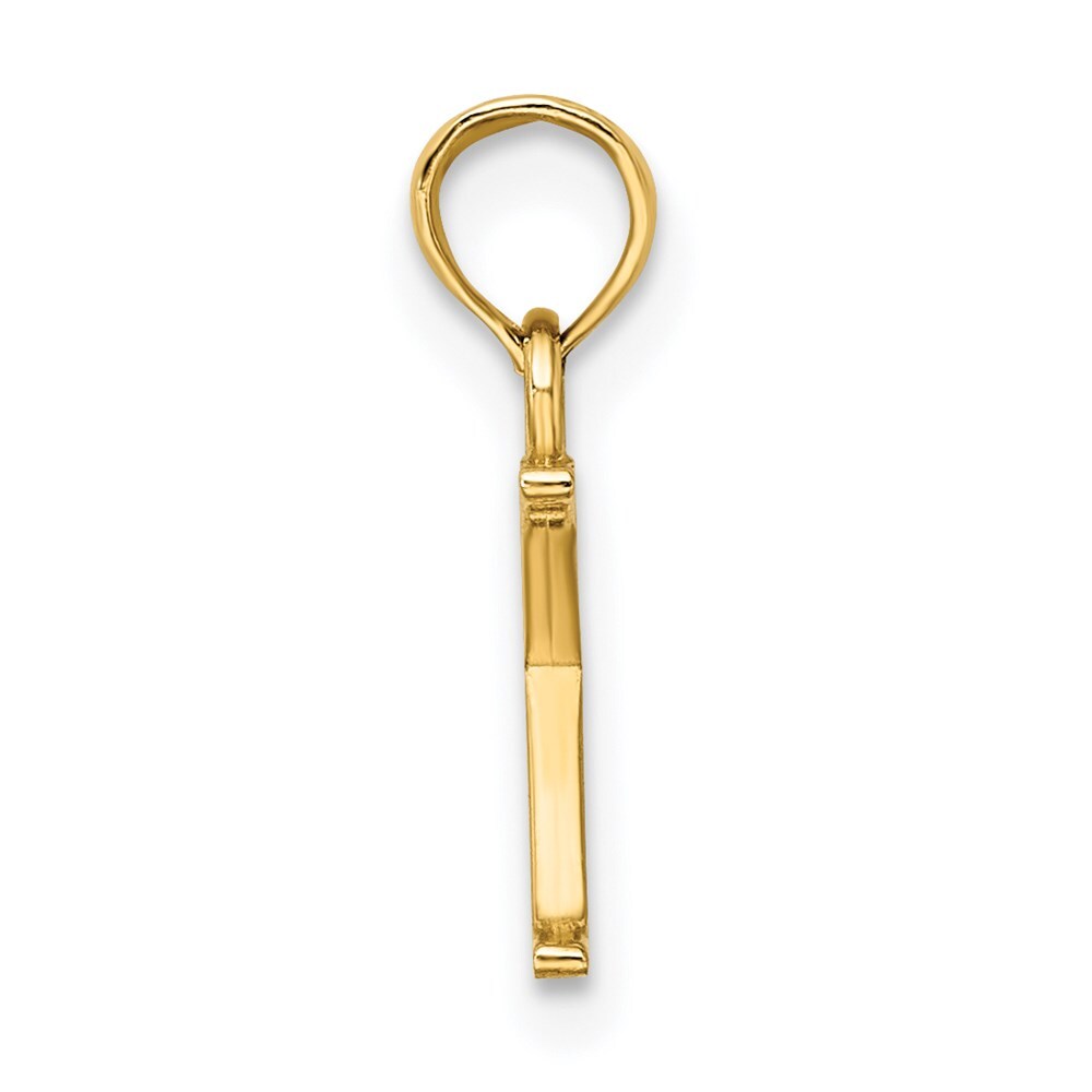 14k Yellow Gold Polished Block Letter K Initial Pendant for Women