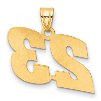 14k Yellow Gold Polished Block Number 23 Pendant for Women