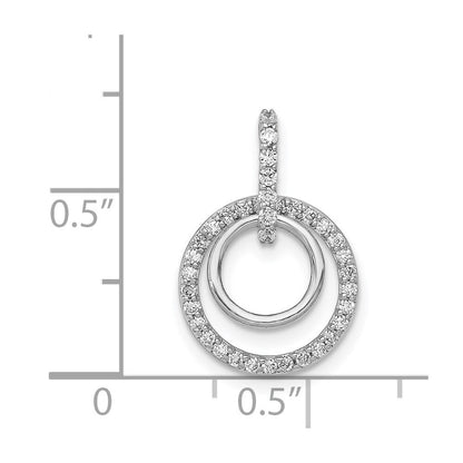 14k White Gold 1/4ct. Diamond Double Circle Dangle Pendant for Women