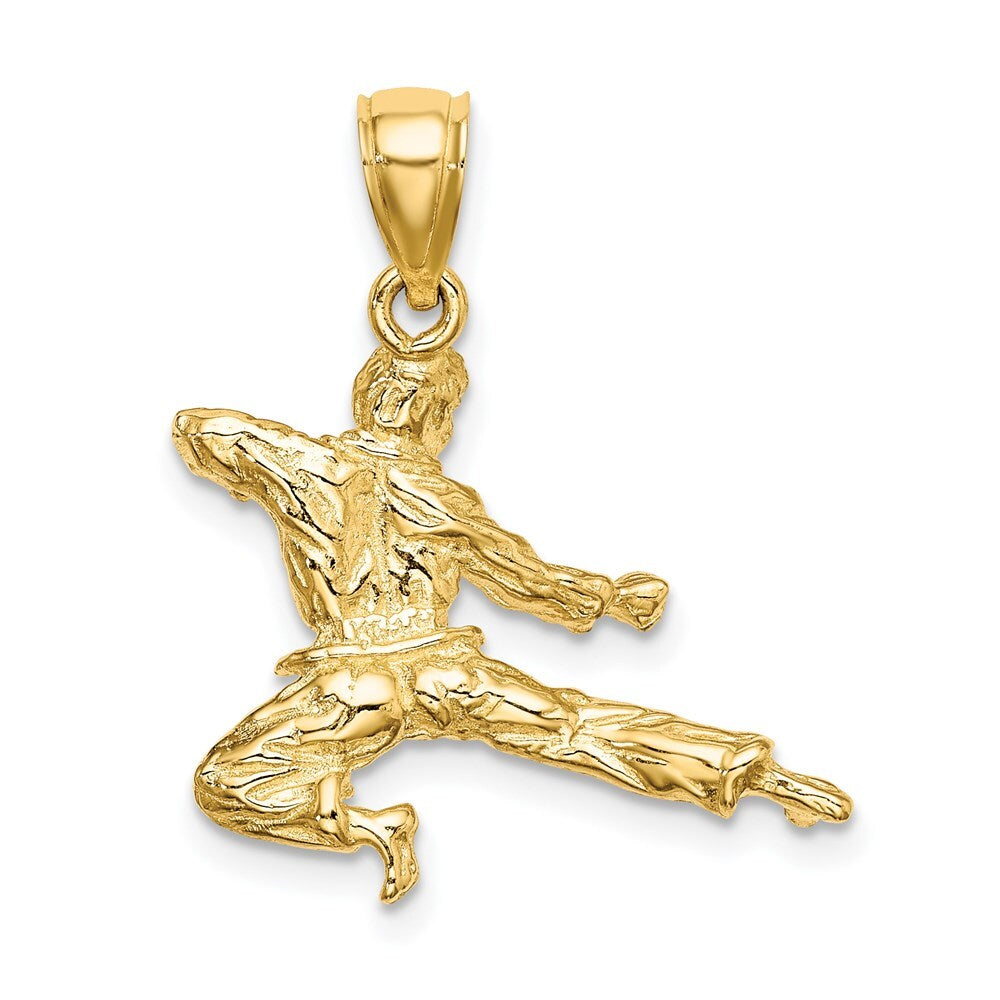 14k Yellow Gold 3-D Karate Man Pendant for Women