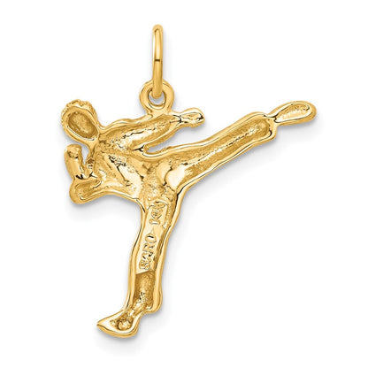 14k Yellow Gold Male Karate Charm Pendant for Women