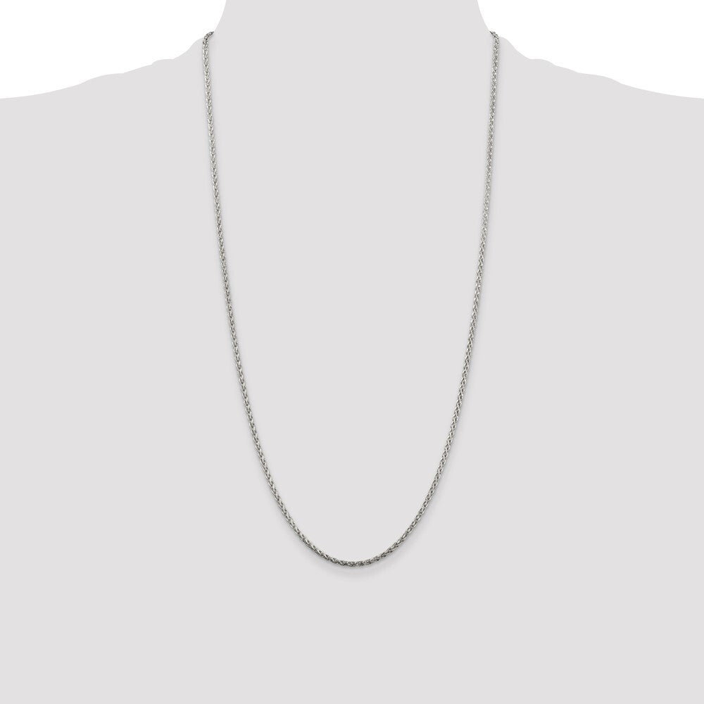 Sterling Silver 2mm Diamond-cut Spiga Chain