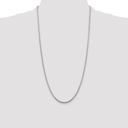 Sterling Silver 2mm Diamond-cut Spiga Chain