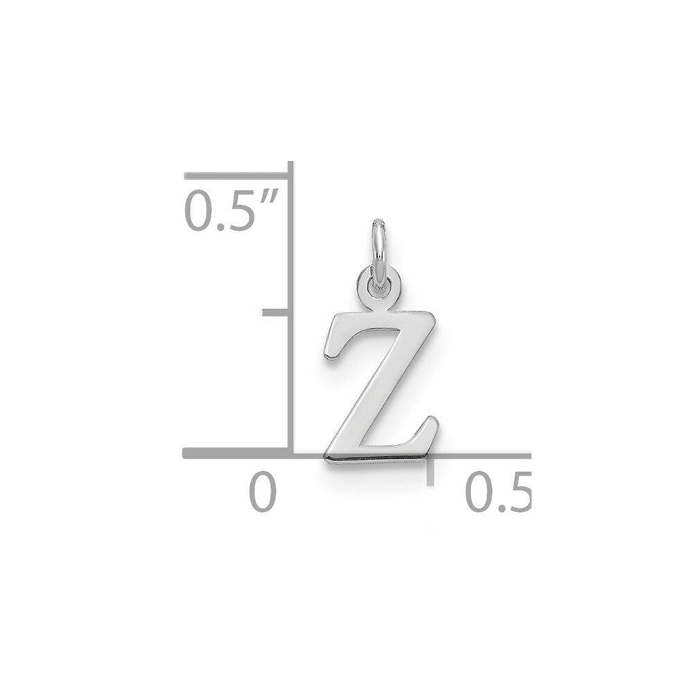 14k White Gold Cutout Letter Z Initial Pendant for Women