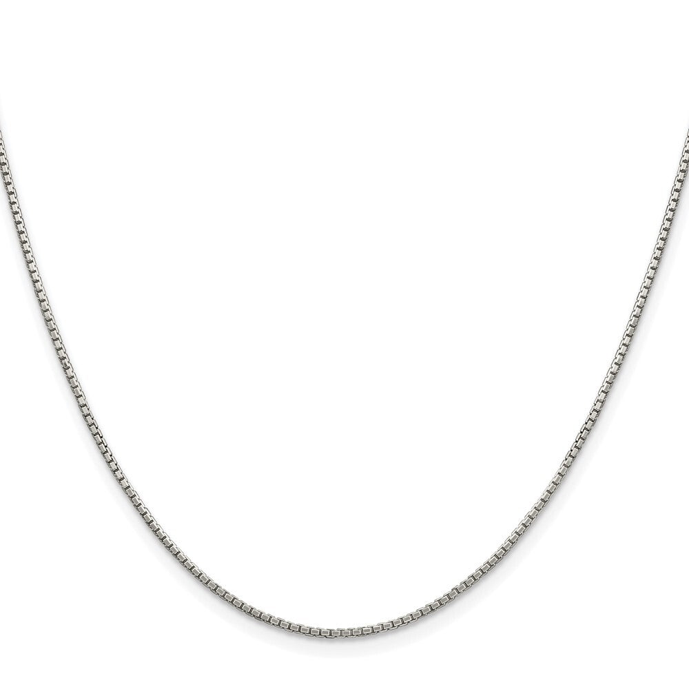 Sterling Silver Rhodium-plated 1.35mm 8 Sided Diamond-cut Box Chain