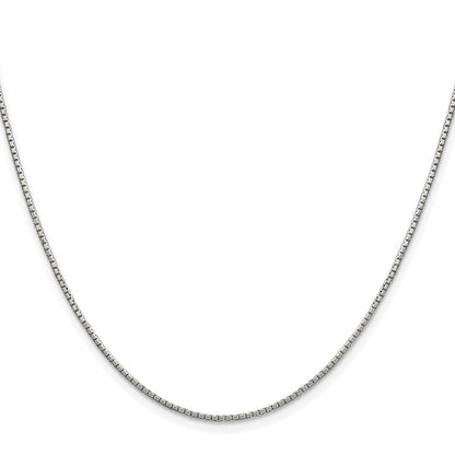Sterling Silver Rhodium-plated 1.35mm 8 Sided Diamond-cut Box Chain