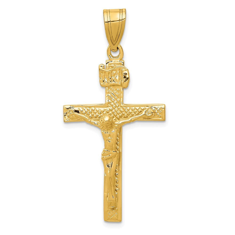 14k Yellow Gold INRI Crucifix Pendant