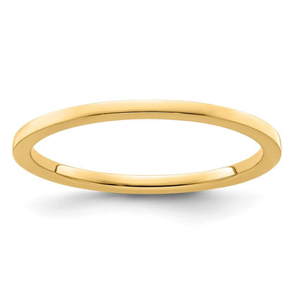 14K Yellow Gold Yellow Gold 1.2mm Flat Polished Stackable Band Size 10