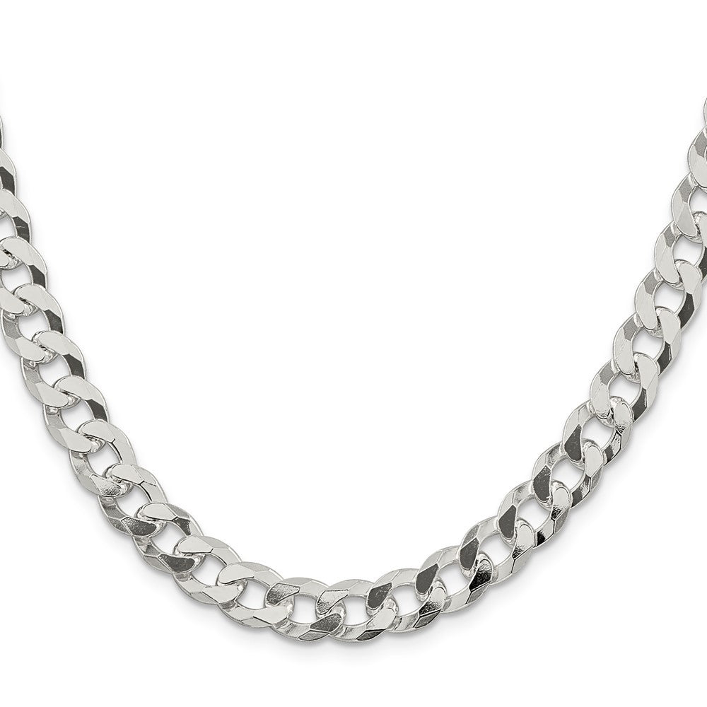 Sterling Silver 8.5mm Beveled Curb Chain Necklace