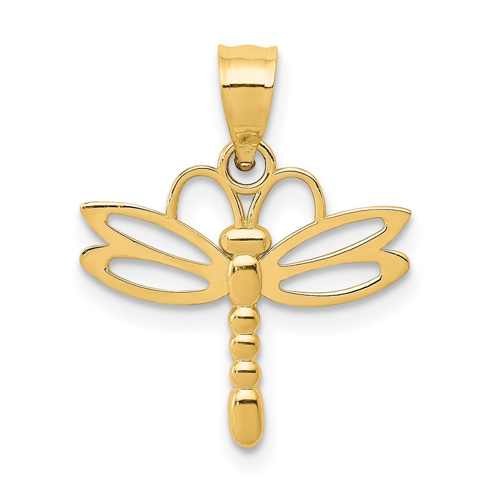 14k Yellow Gold Dragonfly Pendant