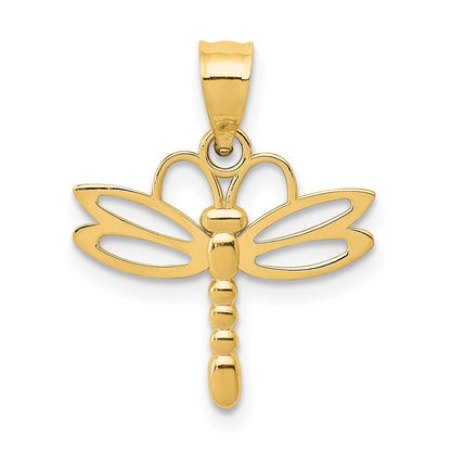 14k Yellow Gold Dragonfly Pendant