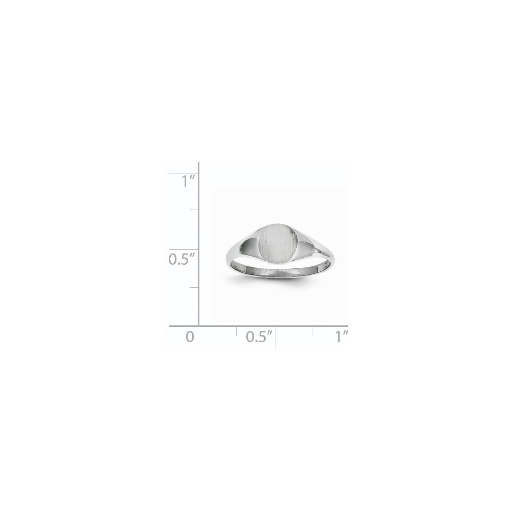 14k White Gold 6.5x7.5mm Closed Back Signet Ring