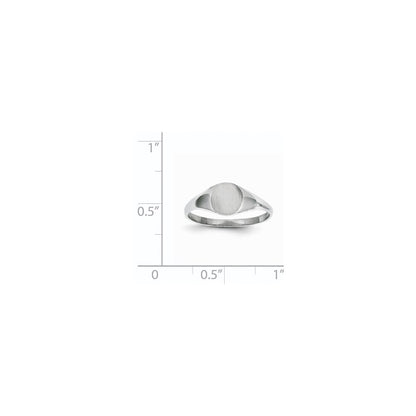 14k White Gold 6.5x7.5mm Closed Back Signet Ring