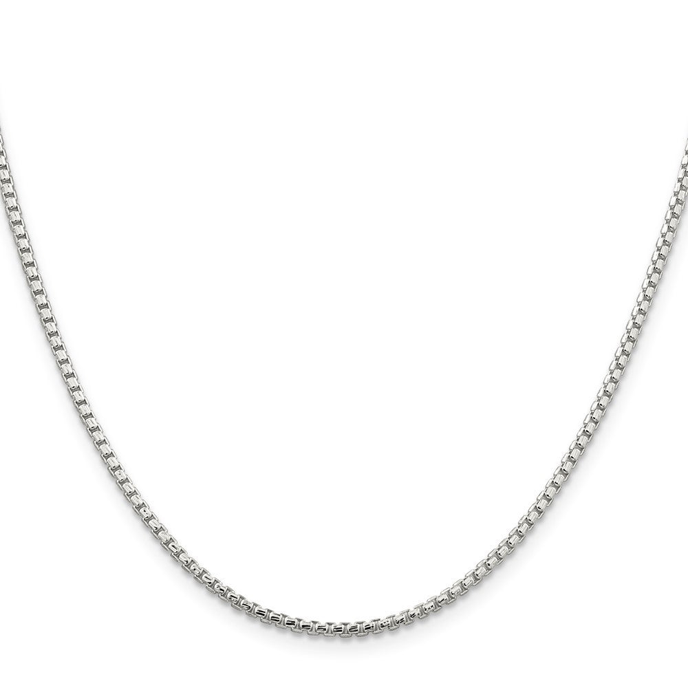 Sterling Silver 2mm Diamond-cut Round Box Chain Necklace