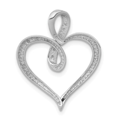 14k White Gold 1/20ct. Diamond Heart and Infinity Pendant for Women