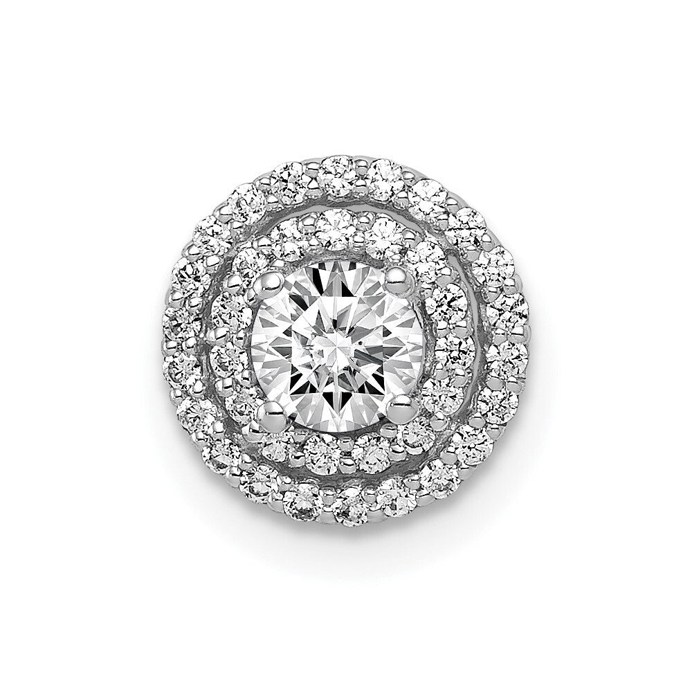 14k White Gold 4.1mm Center 1/5ct.Diamond Semi-mount Chain Slide Pendant