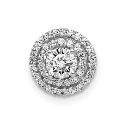 14k White Gold 4.1mm Center 1/5ct.Diamond Semi-mount Chain Slide Pendant