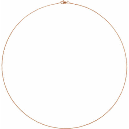 14k Rose Gold 1 mm Wheat 18" Chain Necklace Fine Gift for Women